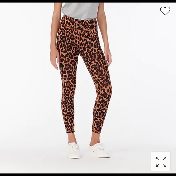 J.Crew 7/8 High Rise Womens Leopard Print Leggings Medium - Picture 1 of 10
